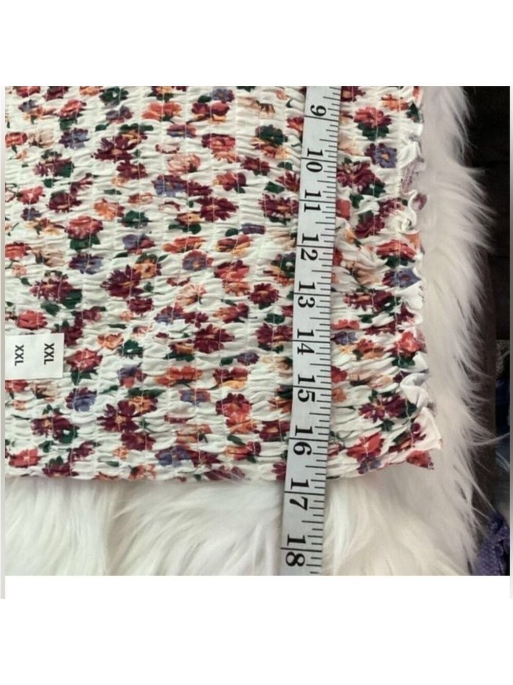 SO Smocked tube top Woman’s Juniors XXL multi colored floral pattern - Picture 4 of 13